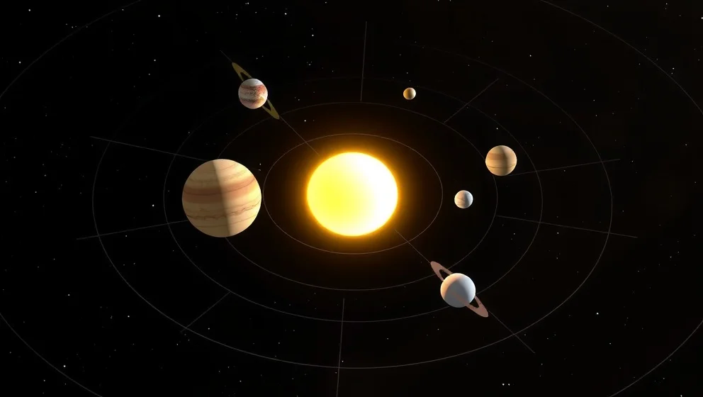 Solen och planeterna i vårt solsystem