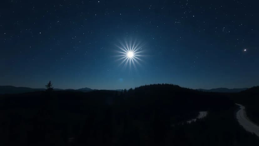 Stark stjärna i öster lyser upp himlen